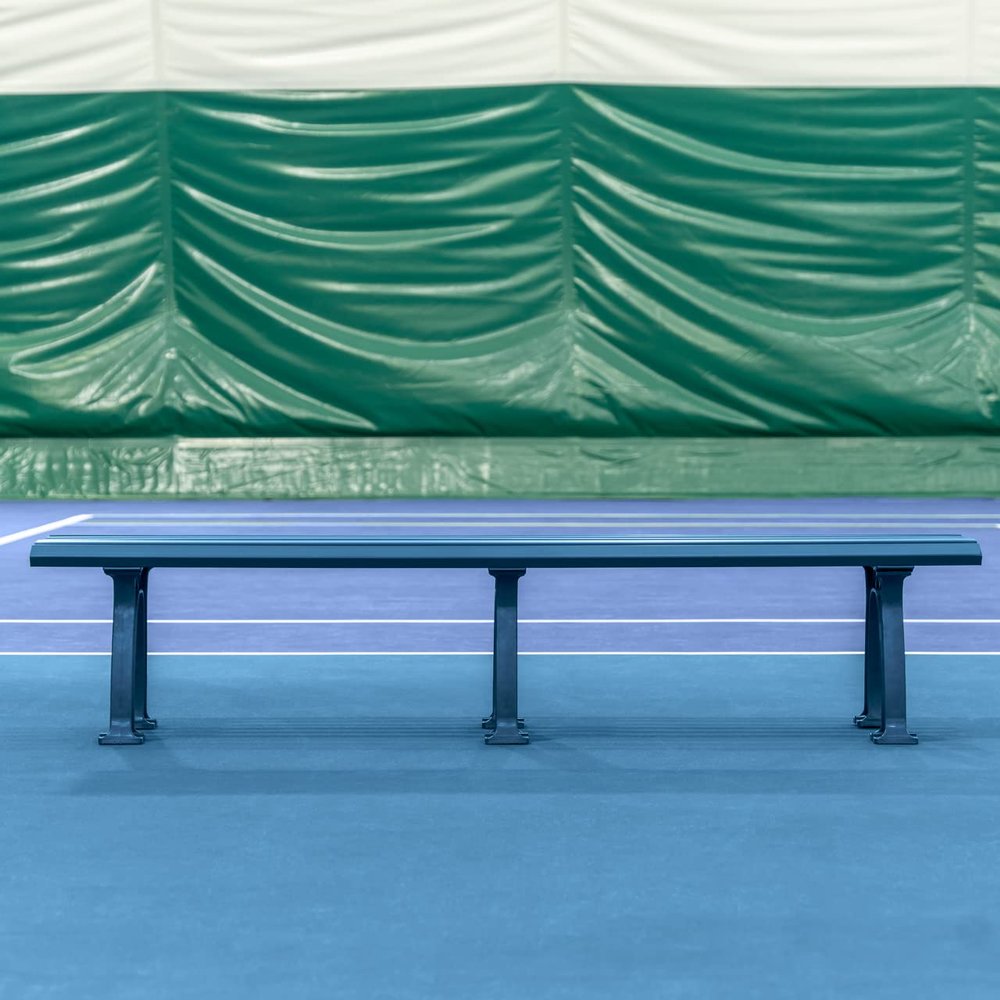 Vermont Tennis Court Bench - 3 & 4 Seater | Standard or Backless (Backless, Navy Blue, 4 Seater)
