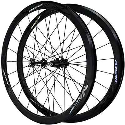 ZECHAO 40mm Wheelset 700C 20mm Width Cycling Racing Aluminum Alloy Wheel C/V-Brake Quick Releas Hub Wheel for 7 8 9 10 11 12 Speed Wheelset