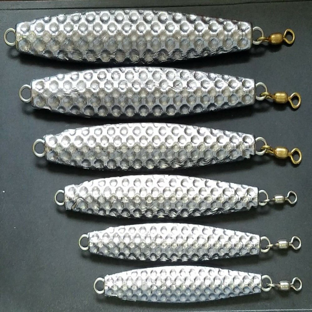 5 Hammered Diamond Jigs AVA Vertical Jigging Bluefish Striper Fishing Lure Raw 6oz
