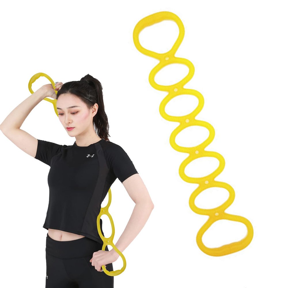 7 Ring Stretch Resistance Exercise BandBetterJonny Workout Bands Yoga Stretching,Foot,Leg and Arm Exerciser for Home or Fitness Center Workout Walking Exercise