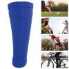 Soccer Shin Guard Socks, Blue Leg Guard Socks, Nylon Breathable Calf Shin Guard Covers, Double Layer Leg Performance Support Football Calf Sleeves for Kicking Balls, Running, Cycling(L) view 2