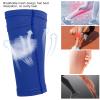 Soccer Shin Guard Socks, Blue Leg Guard Socks, Nylon Breathable Calf Shin Guard Covers, Double Layer Leg Performance Support Football Calf Sleeves for Kicking Balls, Running, Cycling(L) view 4