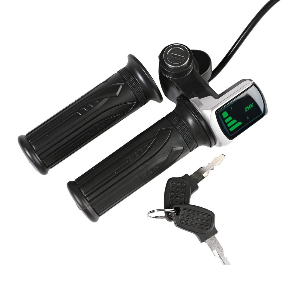 1 Pair Electric Bike Throttle Grips with Led Display 36V Electric Bike Speed Control Handle for Electric Bike Scooters