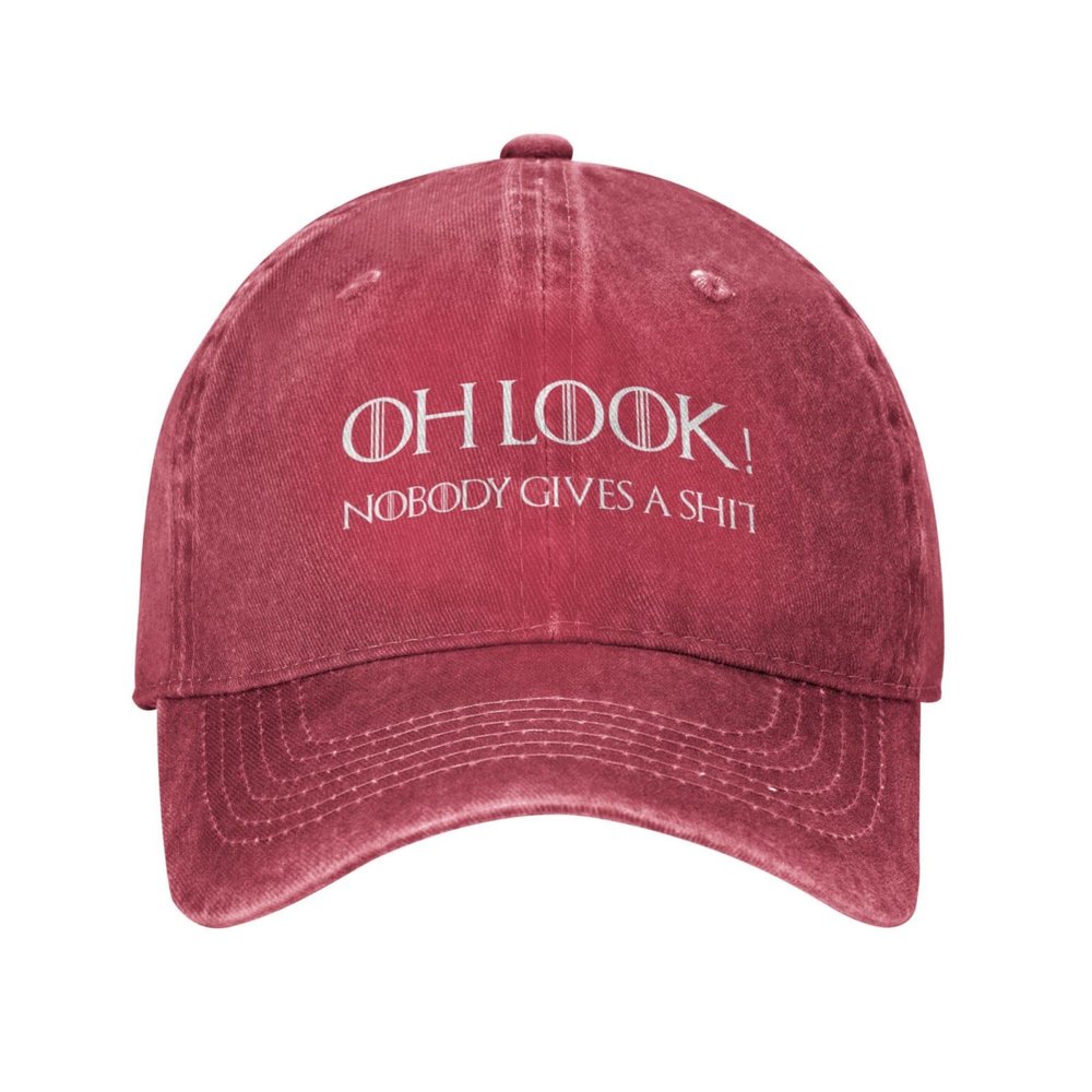 Funny Cap Oh Look! Nobody Gives A Shit Hat Men Baseball Hats Graphic Caps Red