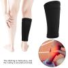 Soccer Shin Guard Socks, Black Leg Guard Socks, Nylon Breathable Calf Shin Guard Covers, Double Layer Leg Performance Support Football Calf Sleeves for Kicking Balls, Running, Cycling(L) view 2