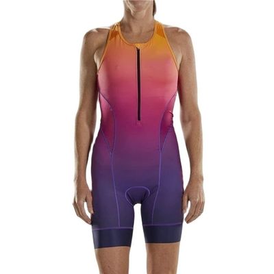 UNBIT Cycling Suit Women's Triathlon Sleeveless Clothing Jumpsuit Summer Quick-Drying Bodysuit Riding Suit With Pockets (Color : B, Size : S)
