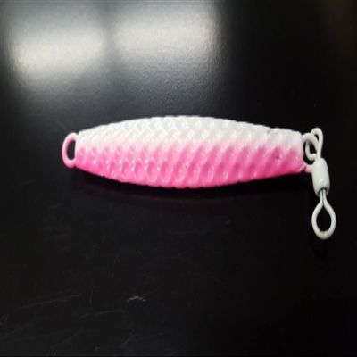 5 Hammered Diamond AVA Vertical Jigging Bluefish Striper Fishing Lures - Wh/Pk 3oz