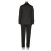 ZYXTIM 2 Piece Suit Sets for Women Blazer Double Button Long Sleeve Blazer & High Waist Pants Slim Fitted Business Outfits Black view 3