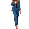 ZYXTIM 2 Piece Suit Sets for Women Blazer Double Button Long Sleeve Blazer & High Waist Pants Slim Fitted Business Outfits view 1