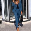 ZYXTIM 2 Piece Suit Sets for Women Blazer Double Button Long Sleeve Blazer & High Waist Pants Slim Fitted Business Outfits view 2