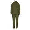ZYXTIM 2 Piece Suit Sets for Women Blazer Double Button Long Sleeve Blazer & High Waist Pants Slim Fitted Business Outfits Army Green view 3