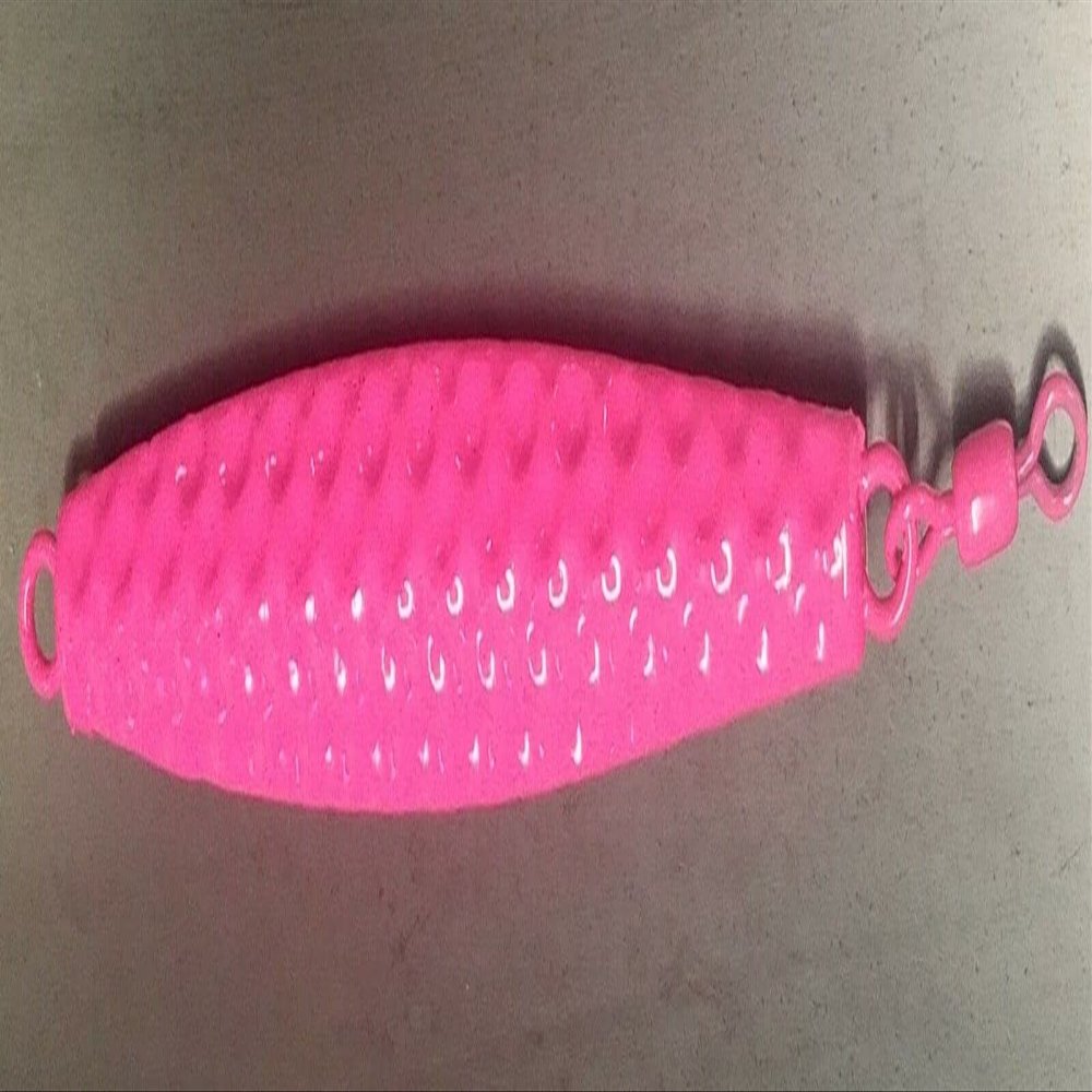 10 Hammered Diamond Vertical AVA Jigging Bluefish Striper Fishing Lures -Pink 4oz