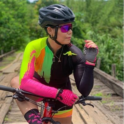 UNBIT Women's Cycling Suit Triathlon Jumpsuit Suit Cycling Jersey Set Long Sleeve Women Bike Sport Tight Summer Skinsuit (Color : A, Size : XXX-Large)