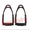 Black Matte Flexi Stirrups Safety Horse Riding Bendy Flexible Irons S Steel (5" inch) view 4