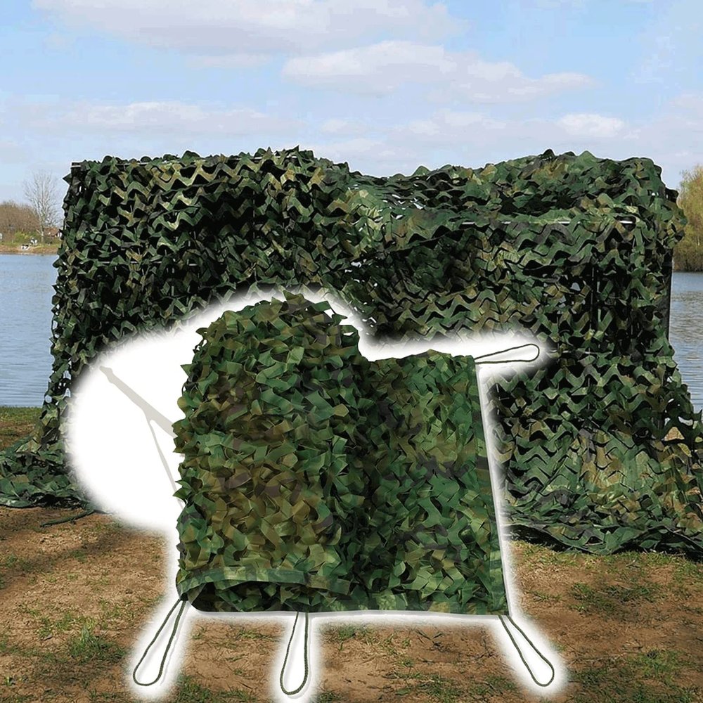 Hunting camouflage net Camo Netting Bundeswehr Sunshade Net 210D Oxford fabric camouflage net, 1.5x9m, 3x8m, 4x4m, 6x10m, 8x9m, 10x15m, for hunting shooting animal observation ( Size : 15x20m/49.2x65.