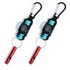 2 Packs Emergency Survival Whistle with Compass Braided Paracord Keychain with Carabiner Multifunctional Survial Keychain Whistle Compass for Outdoor Hiking Trveling Hunting Boating Fishing view 1