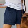 Plus Size Shorts for Women Summer Casual Lightweight Loose Shorts Womens Cute Dressy High Waisted Beach Hot Shorts S-5XL Navy view 3