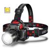 BiteBoom Rechargeable Super Bright LED Headlamps - Mechanical Rotational Zoom, 90Angle Adjustable, USB Head Lamp with Power Bank - High Lumen - Waterproof for Camping, Hiking, Fishing view 1