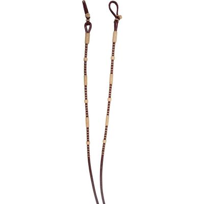 Double S Rawhide Romel Reins for Horses 16 oz. | Color Chocolate | Superior Control for Trail and Ranch Riding | Hand Braided Rawhide | Quick Change Slip Knot Ends | Perfect for Any Western Rider