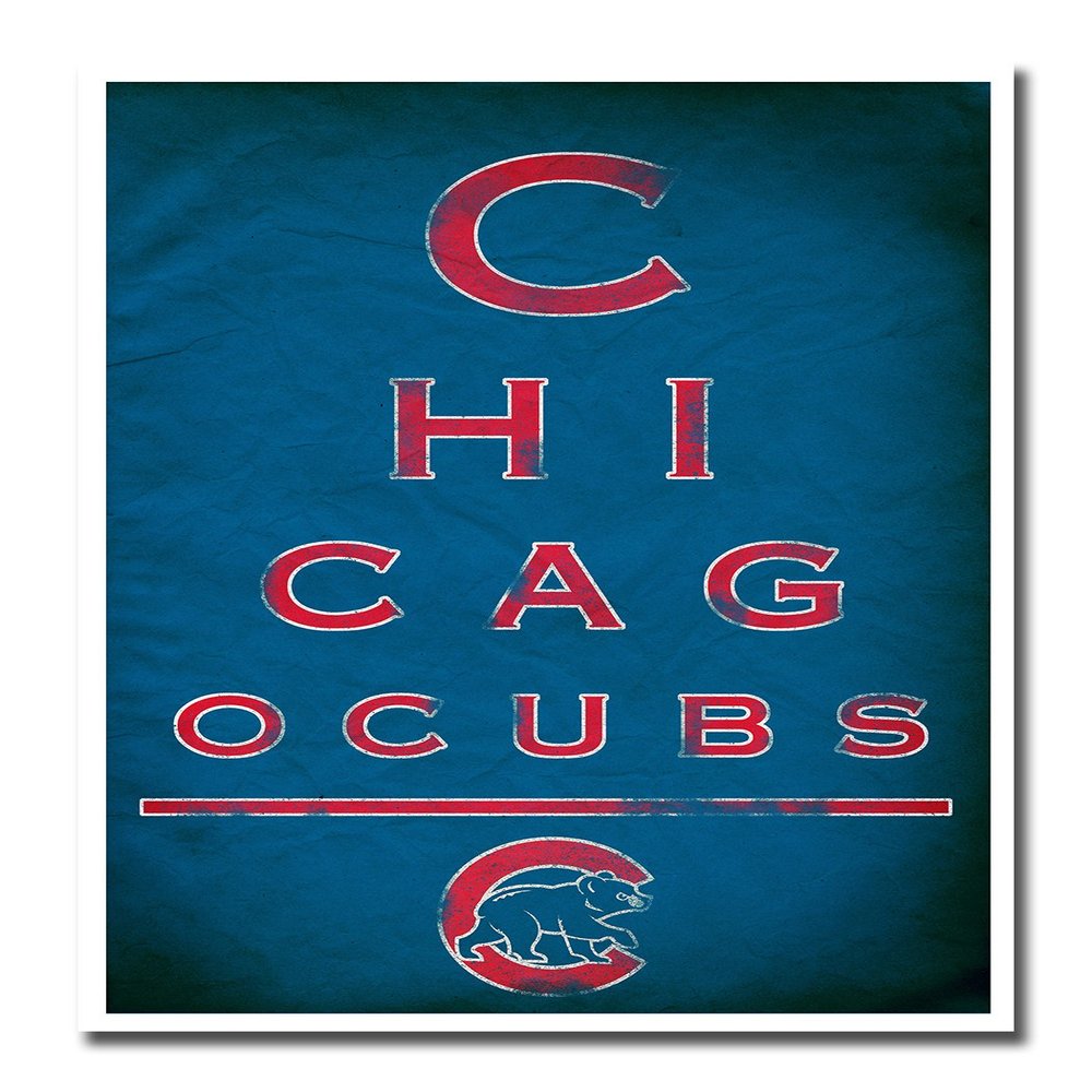 Chicago Cubs Art Baseball Poster MLB Print 16x20 Inches on Pro Grade Paper EYE Chart Style
