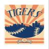 Detroit Tigers Art Baseball Poster Print MLB Print 16x20 Inches on Pro Grade Paper Sunset Style view 1