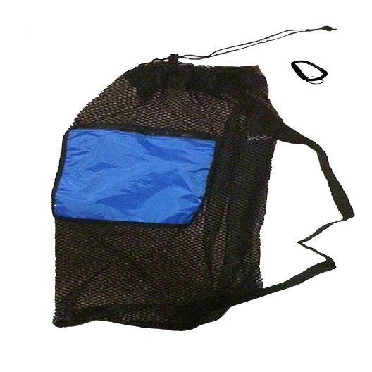 101SNORKEL Blue Mesh Drawstring Aquatic Snorkel Swim Snorkel Sport Bag