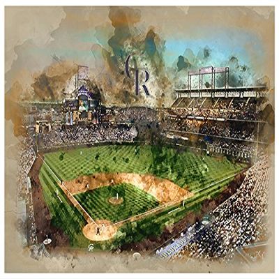 Colorado Rockies Baseball Poster Art MLB Print 16x20 Inches on Pro Grade Paper Watercolor Style