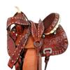 Western Saddle Barrel Racing Horse Pleasure Trail Floral Tooled Leather Rodeo Cowboy Tack Set 15 16 17 18 (Buckstitch, 16) view 1
