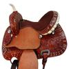 Western Saddle Barrel Racing Horse Pleasure Trail Floral Tooled Leather Rodeo Cowboy Tack Set 15 16 17 18 (Buckstitch, 16) view 3