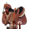 Western Saddle Barrel Racing Horse Pleasure Trail Floral Tooled Leather Rodeo Cowboy Tack Set 15 16 17 18 (Oak Tooled, 17) view 1