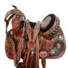Western Saddle Barrel Racing Horse Pleasure Trail Floral Tooled Leather Rodeo Cowboy Tack Set 15 16 17 18 (Alligator Show, 17) view 1