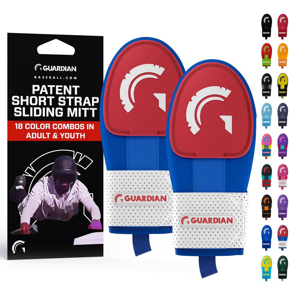 Guardian Baseball Sliding Mitt - Youth and Adult Sizes - Sliding Glove for Baseball - Elastic Compression Strap - Adult, Pack of 2 (USA)