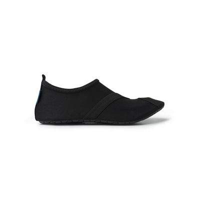FITKICKS Original Women's Foldable Active Lifestyle Minimalist Footwear Barefoot Yoga Sporty Water Shoes - Black/Black, X-Large