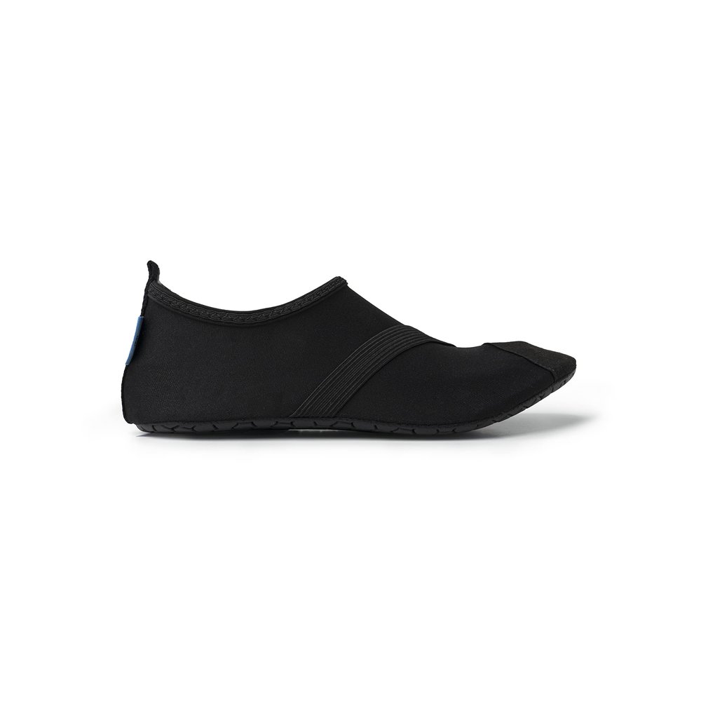 FITKICKS Original Women's Foldable Active Lifestyle Minimalist Footwear Barefoot Yoga Sporty Water Shoes - Black/Black, X-Large