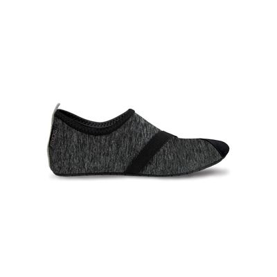 FITKICKS Original Women's Foldable Active Lifestyle Minimalist Footwear Barefoot Yoga Sporty Water Shoes - Heathered Black/Black, X-Large