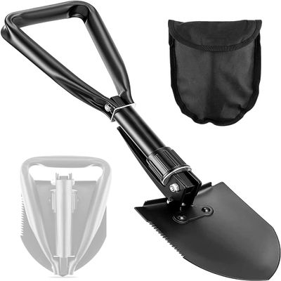 PLACHIDAY Digging Shovel, 18.5'' Lightweight Camping Shovel Portable High Carbon Steel Folding Mini Trowels for Outdoor Camping Backpacking Hiking Car Emergency Home Garden