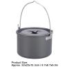 Campinng Pot, Aluminum Alloy Camping Cook Pot for 6-8 People, Portable Outdoor Cookware with Folding Handle, Multifunction Bonefire Hanging Pot for Camping, Hiking, Picnic view 2