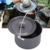 Campinng Pot, Aluminum Alloy Camping Cook Pot for 6-8 People, Portable Outdoor Cookware with Folding Handle, Multifunction Bonefire Hanging Pot for Camping, Hiking, Picnic view 3