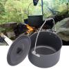 Campinng Pot, Aluminum Alloy Camping Cook Pot for 6-8 People, Portable Outdoor Cookware with Folding Handle, Multifunction Bonefire Hanging Pot for Camping, Hiking, Picnic view 4