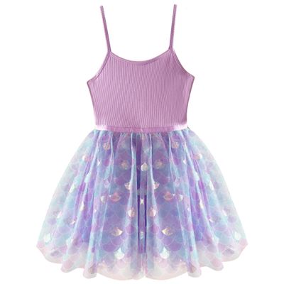 Baby Girls Lilac Mermaid Sundresses Casual Sleeveless Dress Princess Party Tulle Skirt for Little Girl 3-7T (US, Age, 5 Years, LIC)