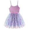 Baby Girls Lilac Mermaid Sundresses Casual Sleeveless Dress Princess Party Tulle Skirt for Little Girl 3-7T (US, Age, 5 Years, LIC) view 1