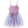 Baby Girls Lilac Mermaid Sundresses Casual Sleeveless Dress Princess Party Tulle Skirt for Little Girl 3-7T (US, Age, 5 Years, LIC) view 2