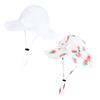 Baby Girl Sun Hat with UPF 50+ Outdoor Adjustable Beach Hat with Wide Brim Bucket Hats (0-6 Months, White & Strawberry Printing 2pcs) view 1