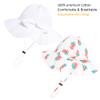 Baby Girl Sun Hat with UPF 50+ Outdoor Adjustable Beach Hat with Wide Brim Bucket Hats (0-6 Months, White & Strawberry Printing 2pcs) view 2