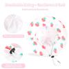 Baby Girl Sun Hat with UPF 50+ Outdoor Adjustable Beach Hat with Wide Brim Bucket Hats (0-6 Months, White & Strawberry Printing 2pcs) view 3