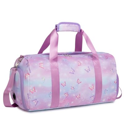 Butterfly Dance Bag for Girls,Gym Travel Duffle Bag Gymnastics Sports Dance Bag with Shoe Compartment