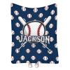 Custom Baseball Blanket for Kids Adults, Sports Blankets with Name, Personalized Baby Blanket for Boys Girls, Customized Throw Blanket for Baseball Team Club, Baseball Fans Birthday Gifts 60"80" view 1