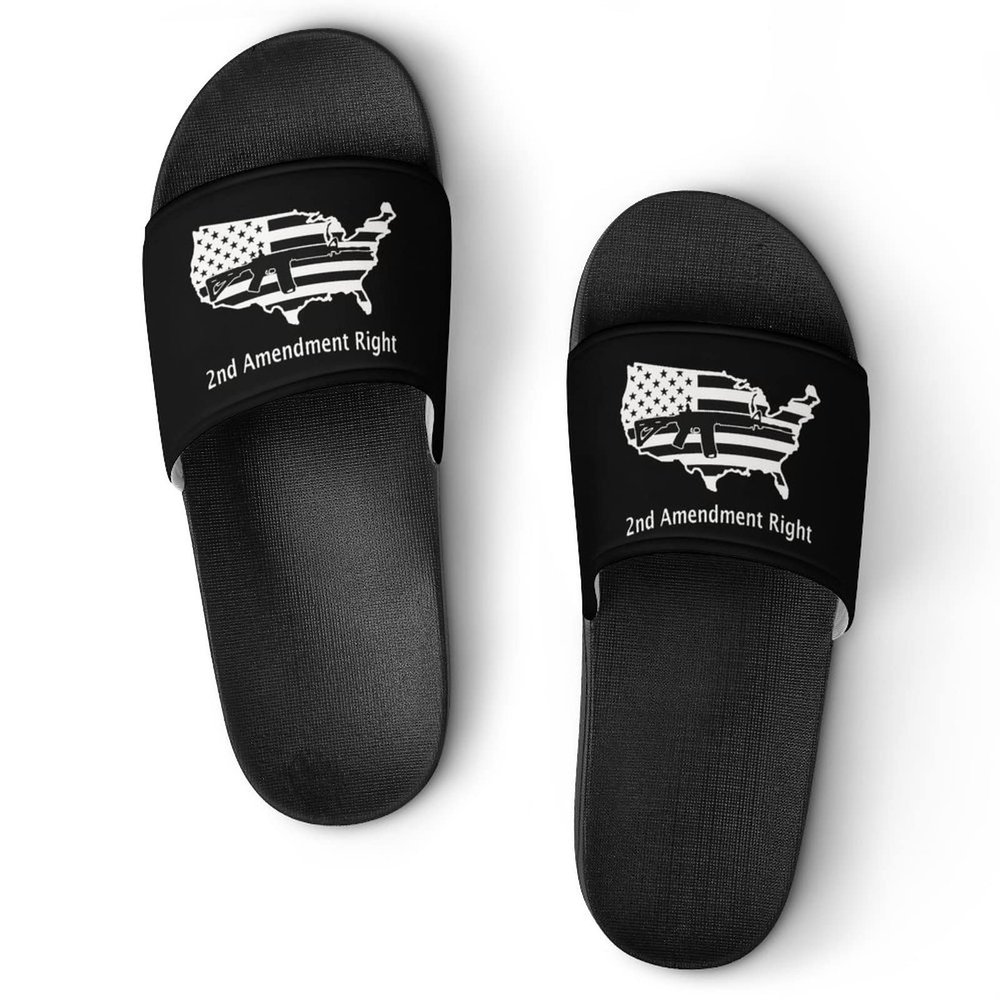 2nd Amendment Gun Rights Home Slipper Cute Print Shower Shoes Slides Sandals for Women Men 42 (260mm)