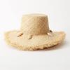 Women Ocean Style Hat Fringed Wide Brim Beach Hat Snail Trimmed Boater Sraw Hat Travel Hat view 2