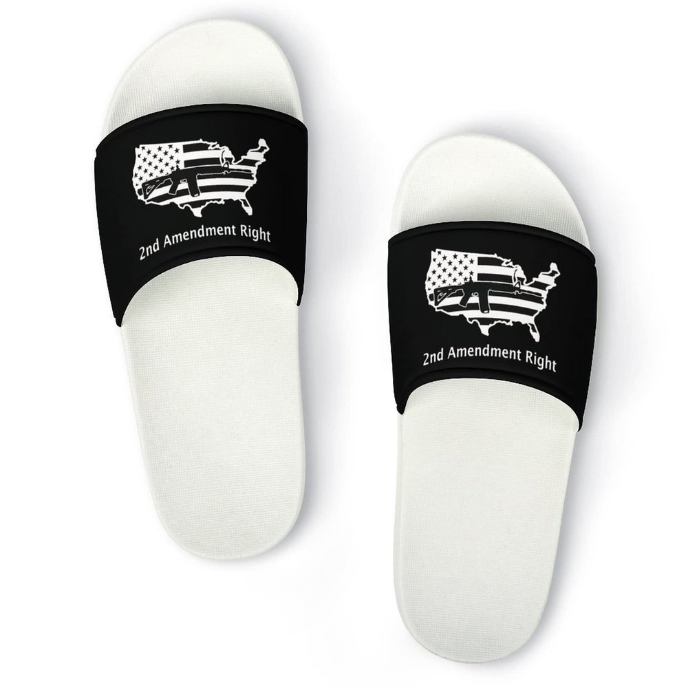 2nd Amendment Gun Rights Home Slipper Cute Print Shower Shoes Slides Sandals for Women Men 37 (235mm)